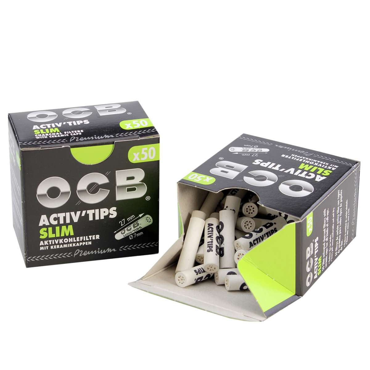 OCB® | Filtre à charbon actif - Ø 7mm (50 pièces)