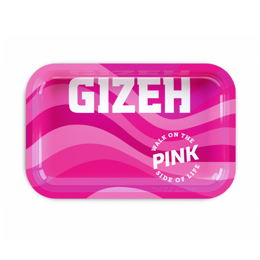 GIZEH® All Pink Rolling Tray – Robustes Metalltray in Pink, Größe M.