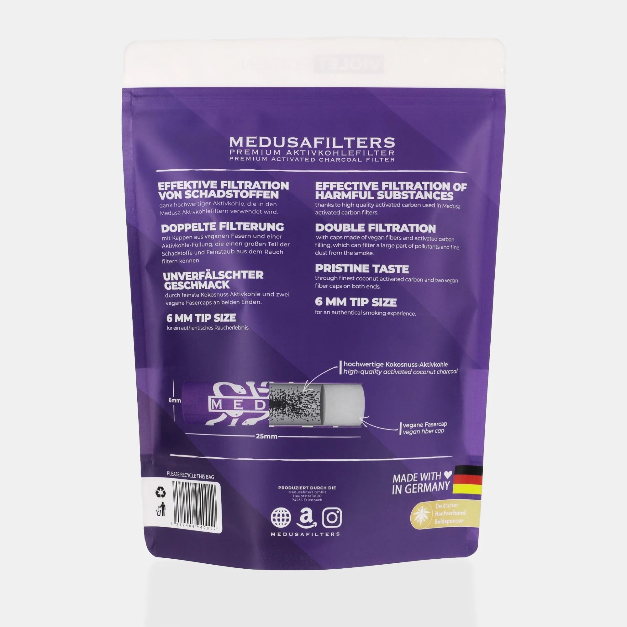 Medusafilters Violet Edition 1000 stk Infoseite