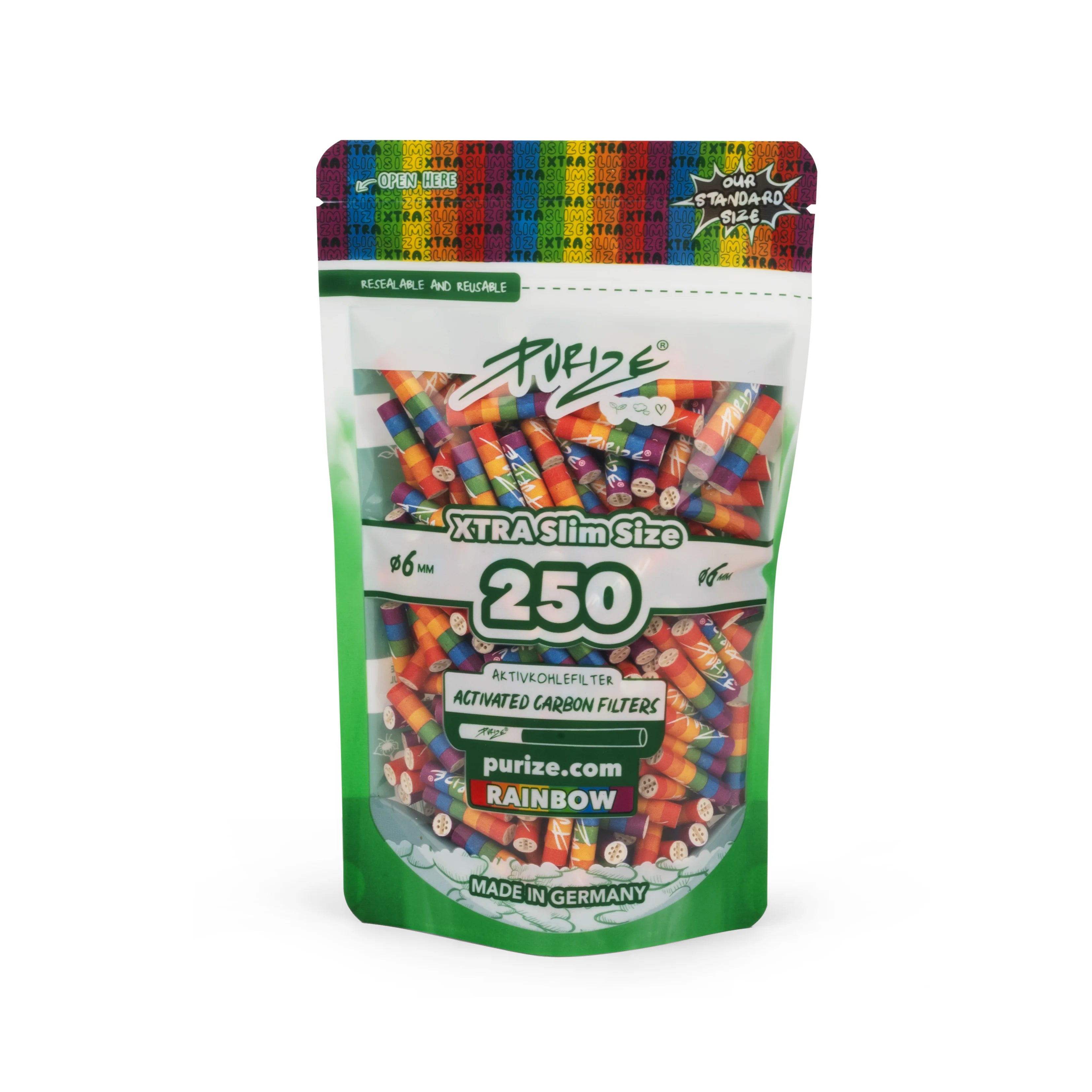 Purize Xtra Slim 250 Aktivkohlefilter in Rainbow 